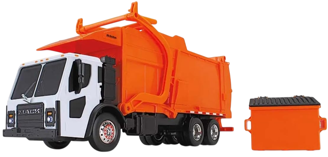 Buddy L 1/25 White/Orange Mack LR Garbage Truck